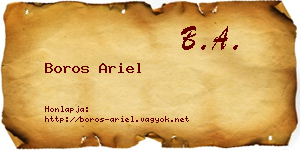 Boros Ariel névjegykártya