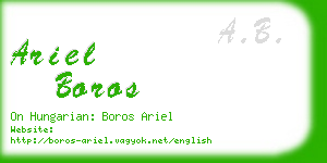 ariel boros business card